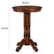 Ava 42 Inch Wood Pub Bar Table Sunburst Design Carved Pedestal Brown By Casagear Home BM274271