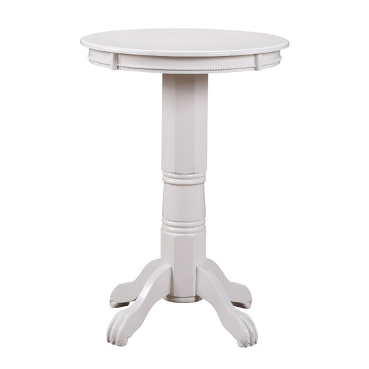Ava Pub Bar Table | 42" Round | Molded Trim | Pedestal | White