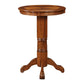 Ava 42 Inch Wood Pub Bar Table Sunburst Design Carved Pedestal Walnut By Casagear Home BM274273
