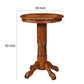 Ava 42 Inch Wood Pub Bar Table Sunburst Design Carved Pedestal Walnut By Casagear Home BM274273