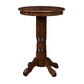 Ava 42 Inch Wood Pub Bar Table, Sunburst Design, Carved Pedestal, Cappuccino By Casagear Home