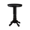 Ava 42 Inch Wood Pub Bar Table Molded Trim Carved Pedestal Black By Casagear Home BM274275
