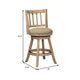 Adam 24 Inch Solid Wood Swivel Counter Stool Slatted Back Oat Brown By Casagear Home BM274281
