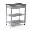 Kitchen Cart Island | 2 Tier | Lock Casters | Gray