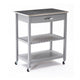 Kitchen Cart Island | 2 Tier | Lock Casters | Gray