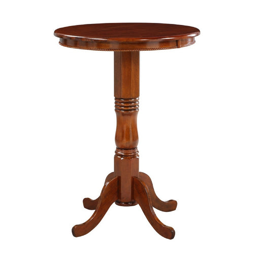 Pub Bar Table | 32" Round | Turned Pedestal | Walnut Brown