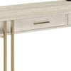 42 Inch Desk Console Table 2 Drawers Metal Base Oak White Gold By Casagear Home BM274607