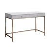 Desk Console Table | 47" | Metal Frame | White & Gold