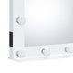 32 Inch Modern Lighted Mirror 2 Power Outlets 10 Bulb Sockets White By Casagear Home BM274648