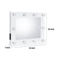 32 Inch Modern Lighted Mirror 2 Power Outlets 10 Bulb Sockets White By Casagear Home BM274648
