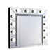 Zaff Lighted Wall Mirror | 32" | Faux Diamond Trim | Silver