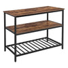Hugh Kitchen Island | 47" | Slatted Shelf | Rustic Brown
