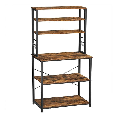 Hugh Baker's Rack | 66" | 6 Tier Shelves | Rustic Brown