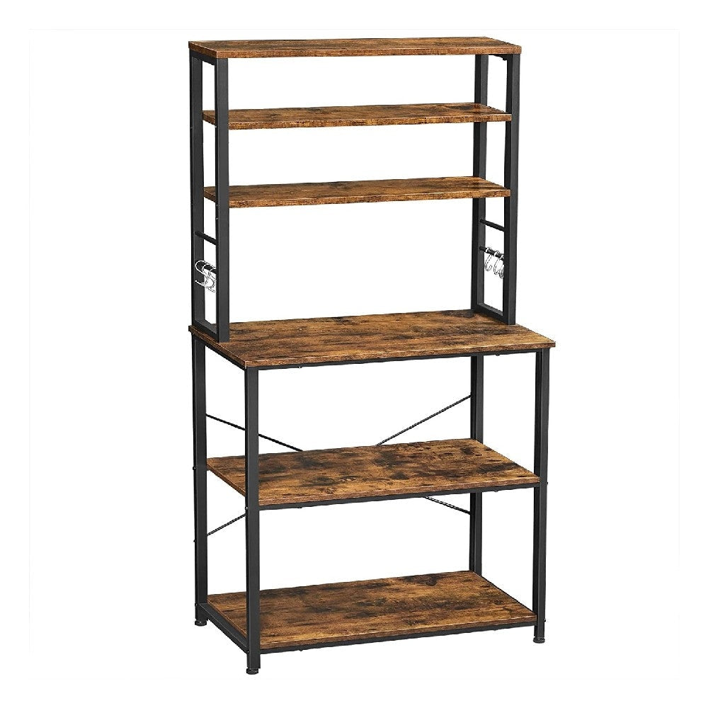 Hugh Baker's Rack | 66" | 6 Tier Shelves | Rustic Brown