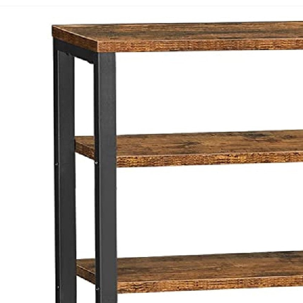 Hugh 66 Inch Wood Baker’s Rack Kitchen Shelves 6 Tier Frame Rustic Brown By Casagear Home BM274771
