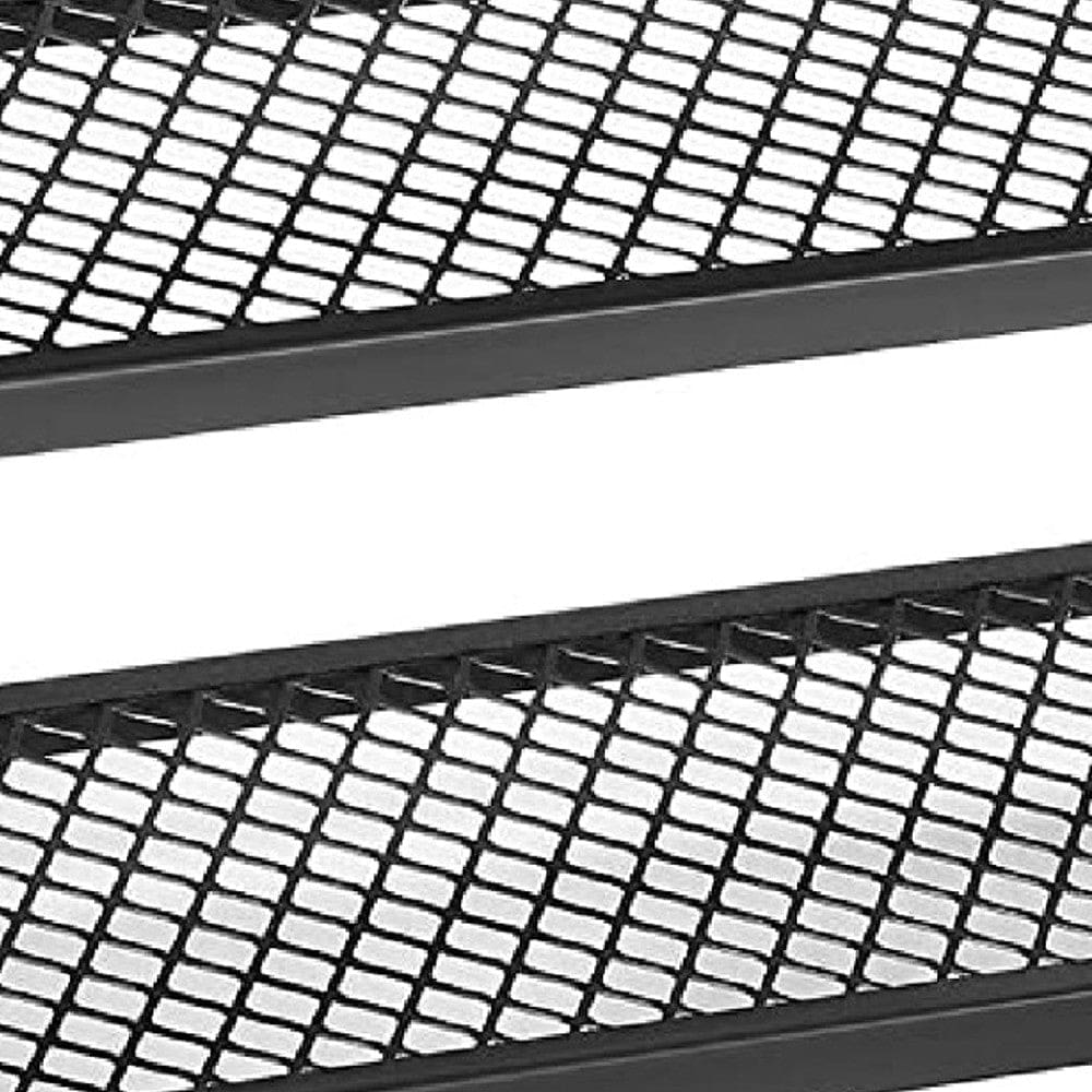 Grace 39 Inch Wood Shoe Bench and Rack 2 Mesh Design Metal Shelves Brown By Casagear Home BM274775