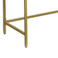 Kin 39 Inch Sofa Console Table Metal Frame Tempered Glass Shelves Gold By Casagear Home BM274786