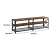 Sam 63 Inch Wood TV Stand Entertainment Center,2 Tier Shelves Rustic Brown By Casagear Home BM274798