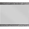 55 Inch Wood Mirror Raised Scroll Floral Trim Beveled Silver By Casagear Home BM275045