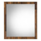 32 Inch Wall Mirror, Rectangular Portrait Plank Wood Frame, Walnut Brown By Casagear Home
