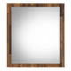 32 Inch Wall Mirror, Rectangular Portrait Plank Wood Frame, Walnut Brown By Casagear Home