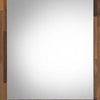 32 Inch Wall Mirror Rectangular Portrait Plank Wood Frame Walnut Brown By Casagear Home BM275052