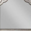43 Inch Wood Mirror Scalloped Crown Top Poly Resin Silver By Casagear Home BM275065