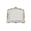 Solid Wood Mirror | 50" | Scalloped | Ornate Trim | Antique White