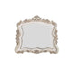 Solid Wood Mirror | 50" | Scalloped | Ornate Trim | Antique White