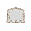 50 Inch Solid Wood Mirror, Scalloped, Scroll Ornate Trim, Antique White By Casagear Home