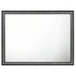 46 Inch Solid Wood Mirror, Shimmering Silver Accent, Landscape, Black By Casagear Home