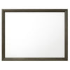 45 Inch Solid Wood Mirror, Rectangular, Landscape, Rustic Gray By Casagear Home