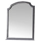 39 Inch Wood Mirror, Scooped Corners, Silver Trim, Charcoal Gray By Casagear Home