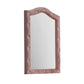 22 Inch Contemporary Upholstered Mirror, Crystal Tufting, Arched Top, Pink By Casagear Home