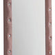 22 Inch Contemporary Upholstered Mirror Crystal Tufting Arched Top Pink By Casagear Home BM275086
