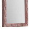 22 Inch Contemporary Upholstered Mirror Crystal Tufting Arched Top Pink By Casagear Home BM275086