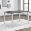 48 Inch Wood Dining Table, Plank Top, 4 Seater, White, Walnut Brown By Casagear Home