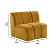 Theo 43 Inch Armless Accent Chair Velvet Curved Channel Tufting Yellow By Casagear Home BM275484