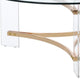 Hale 41 Inch Round Coffee Table Glass Top Acrylic Legs Clear Gold By Casagear Home BM275491