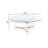 Hale 41 Inch Round Coffee Table Glass Top Acrylic Legs Clear Gold By Casagear Home BM275491
