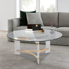 Hale Coffee Table | 41" Round | Glass Top | Clear & Gold