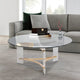 Hale Coffee Table | 41" Round | Glass Top | Clear & Gold