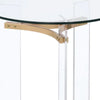 Hale 23 Inch Round End Table Glass Top Acrylic Legs Clear Gold By Casagear Home BM275492