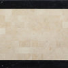 Mavi 61 Inch Rectangular Coffee Table Marble Top Beaded Apron Black By Casagear Home BM275498