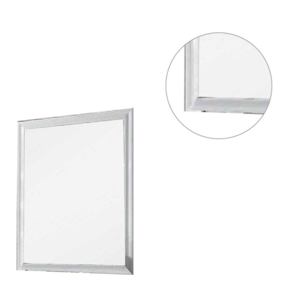 Tyra 39 Inch Wall Mirror Rectangular Wood Frame White By Casagear Home BM275523