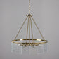 32 Inch Round 8 Light Chandelier Diamond Lattice Gold Iron Clear Glass By Casagear Home BM275595