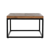 Nat 30 Inch Solid Wood Square Coffee Table Herringbone Brown Black By Casagear Home BM275596