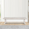 Kai Dining Bench | 66" | Reclaimed Pine | Turned Pedestal | White