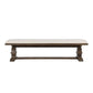 Kai 71 Inch Upholstered Dining Bench Solid Wood Turned Pedestals Brown By Casagear Home BM275646