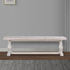 Kai Dining Bench | 83" | Reclaimed Pine | Turned Pedestal | White